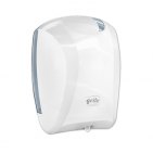 GRITE "GRITE NEW" CF MINI dispenser for paper towel rolls or toilet paper rolls with center feed, WHITE