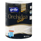 GRITE ORCHIDEA GOLD, бумажное полотенце в рулоне, 3 слоя, 1 рулон в упаковке.